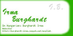 irma burghardt business card